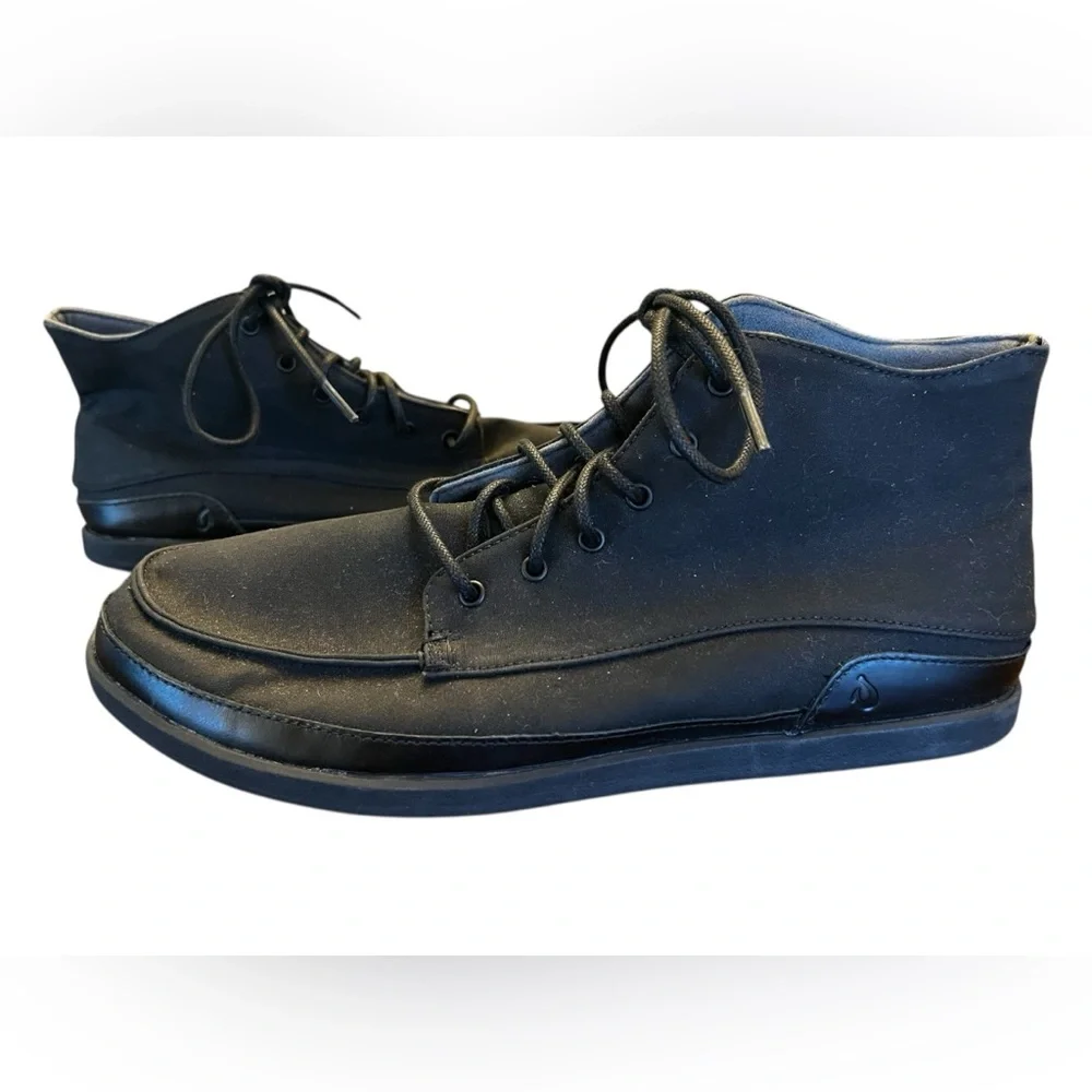 Olukai Nalukai Kapa Boots Black Canvas Size 12 - Picture 4 of 14